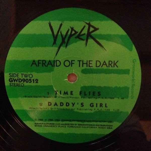 Vyper (2) : Afraid Of The Dark (12", EP)