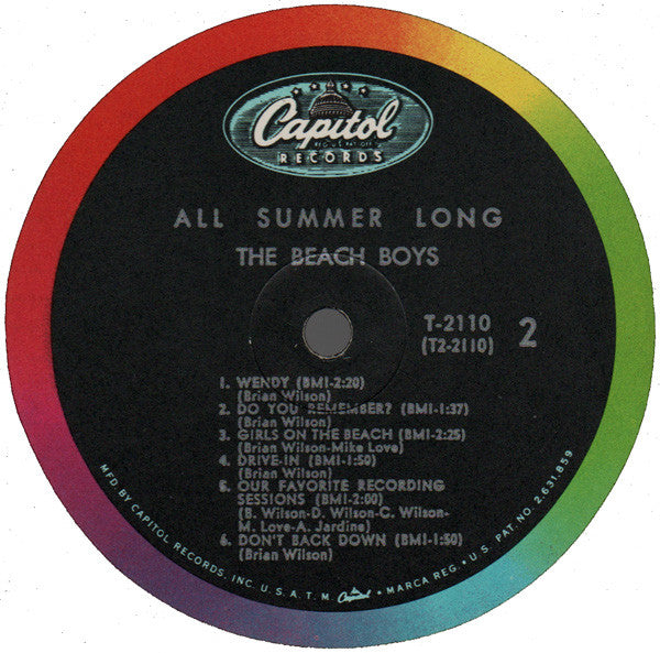 The Beach Boys : All Summer Long (LP, Album, Mono, Pin)