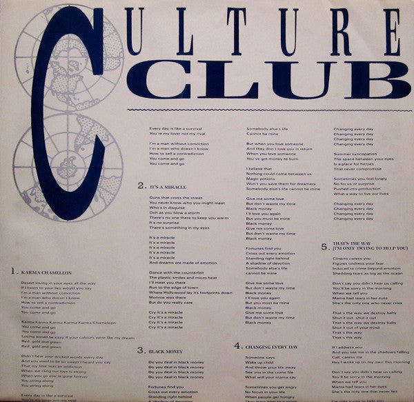 Culture Club : Colour By Numbers (LP, Album, Bla)