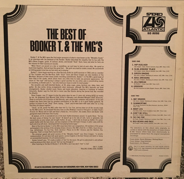 Booker T & The MG's : The Best Of Booker T. & The MG's (LP, Comp, RE, SP)