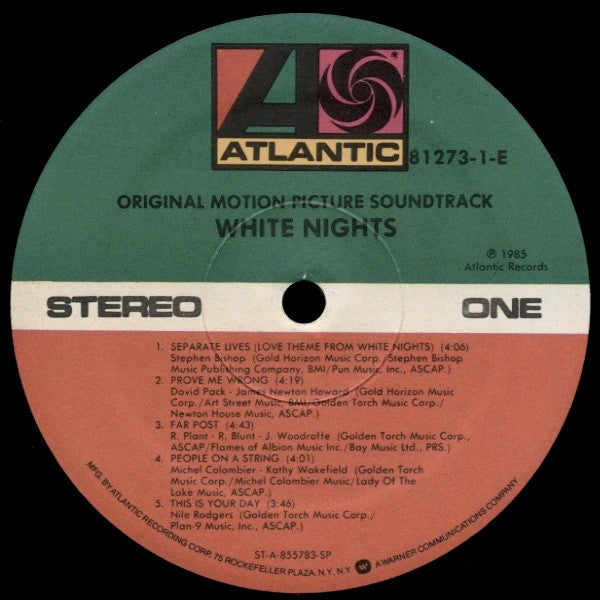 Various : White Nights: Original Motion Picture Soundtrack (LP, Album, SP )