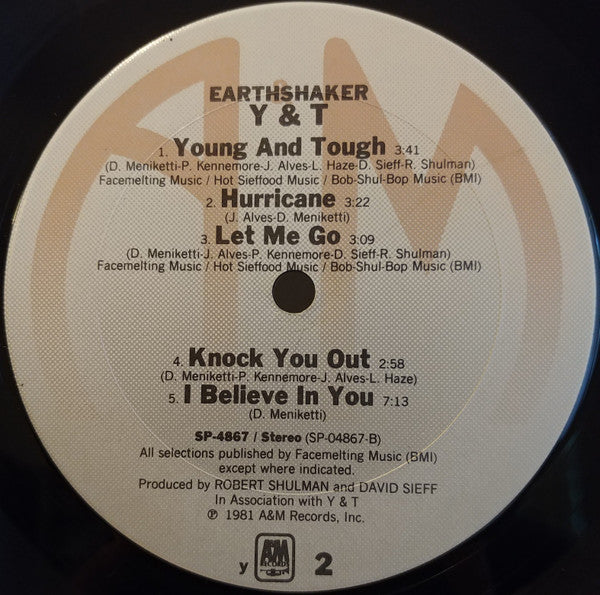 Y & T : Earthshaker (LP, Album, Ter)