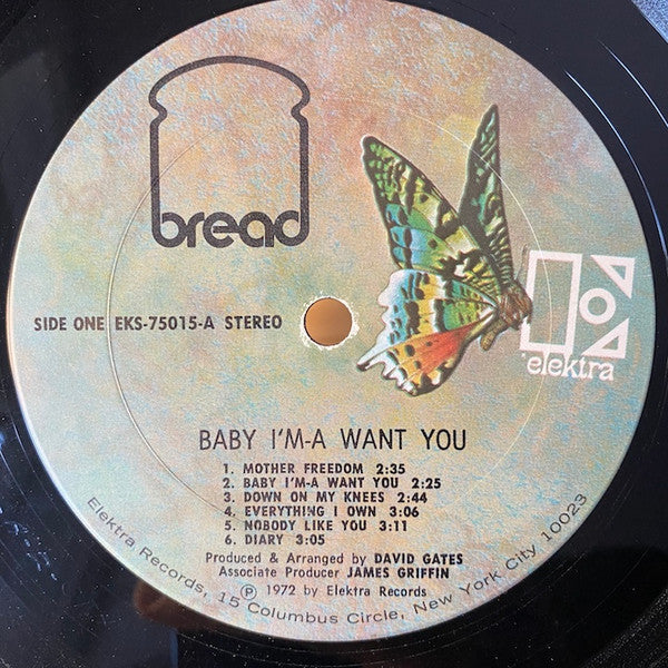 Bread : Baby I'm-A Want You (LP, Album)