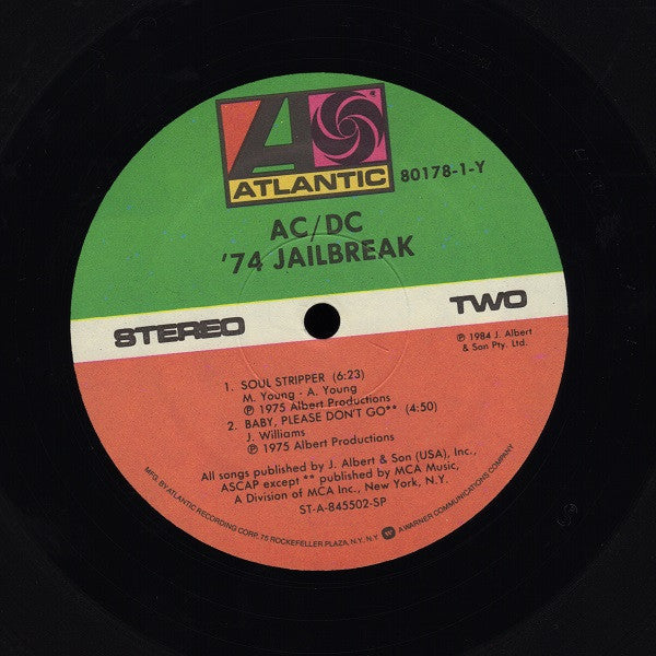 AC/DC : '74 Jailbreak (LP, Album, Comp, Spe)