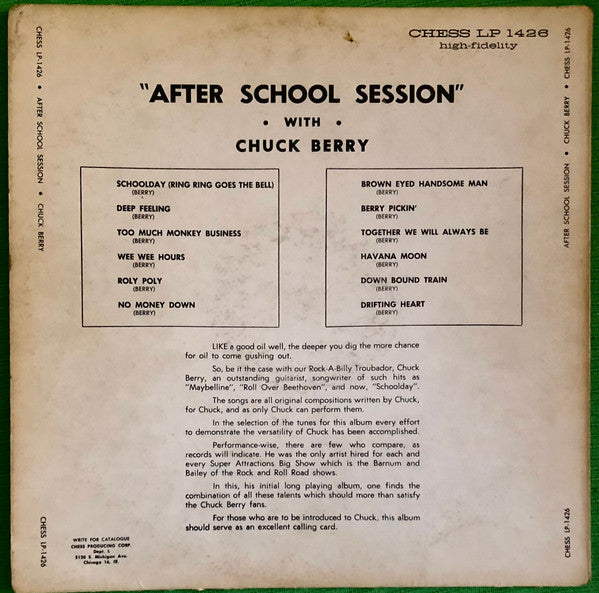 Chuck Berry : After School Session (LP, Album, Mono)