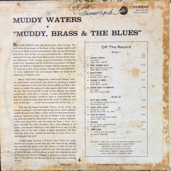 Muddy Waters : Muddy, Brass & The Blues (LP, Album)
