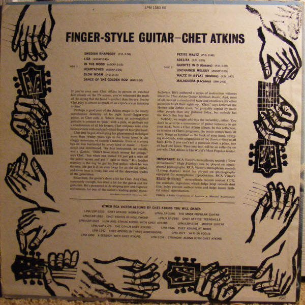 Chet Atkins : Finger Style Guitar (LP, Album, Mono, RE)