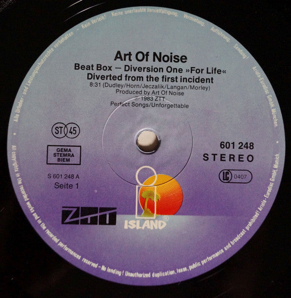 The Art Of Noise : Beatbox (Diversions One And Two) (12", Maxi)