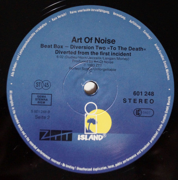 The Art Of Noise : Beatbox (Diversions One And Two) (12", Maxi)