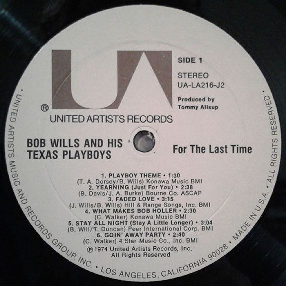 Bob Wills And His Texas Playboys* : For The Last Time (2xLP, Album + Box)