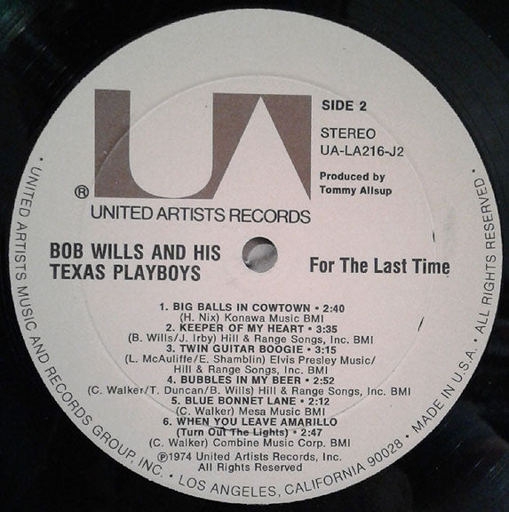 Bob Wills And His Texas Playboys* : For The Last Time (2xLP, Album + Box)