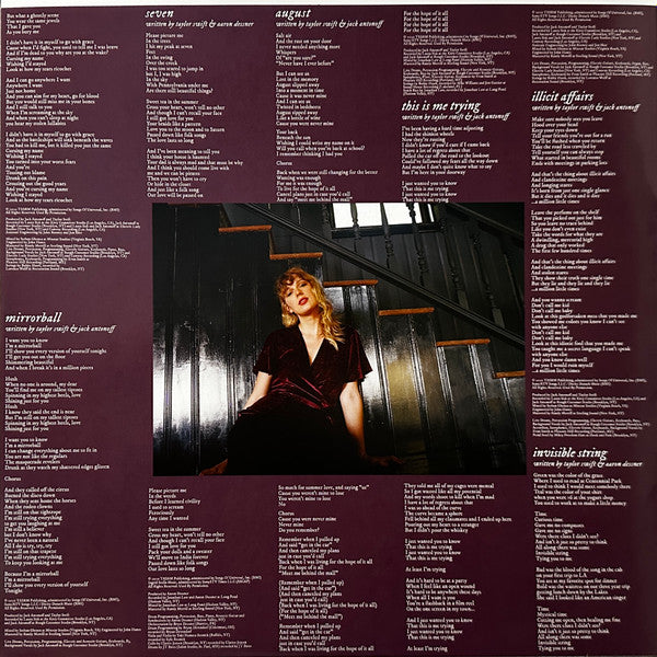 Taylor Swift : Folklore (2xLP, Album, RE, RP, Red)