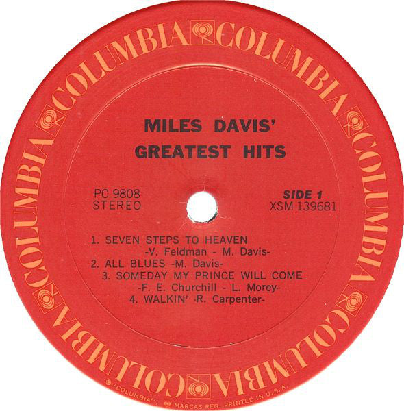 Miles Davis : Miles Davis' Greatest Hits (LP, Comp, RE, San)