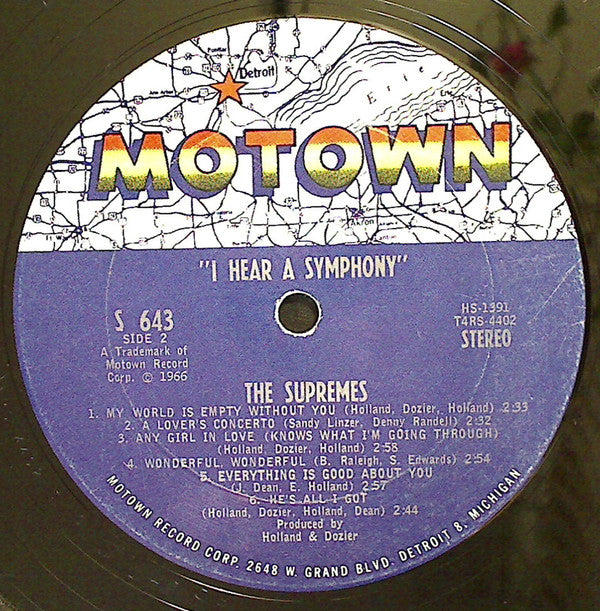 The Supremes : I Hear A Symphony (LP, Album)