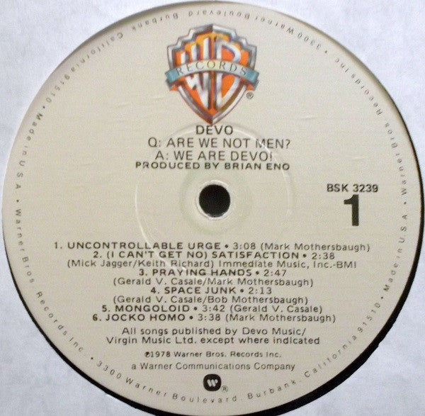 Devo : Q: Are We Not Men? A: We Are Devo! (LP, Album, Win)
