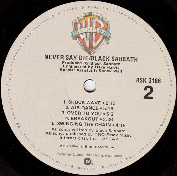 Black Sabbath : Never Say Die! (LP, Album)