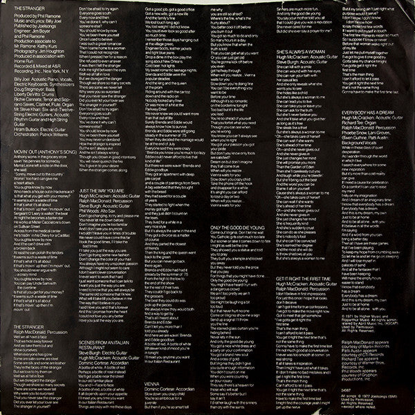 Billy Joel : The Stranger (LP, Album)