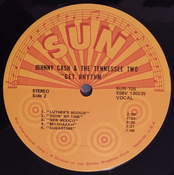 Johnny Cash & The Tennessee Two : Get Rhythm (LP, Comp, RE, Ter)