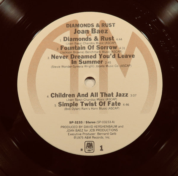 Joan Baez : Diamonds & Rust (LP, Album, RE)
