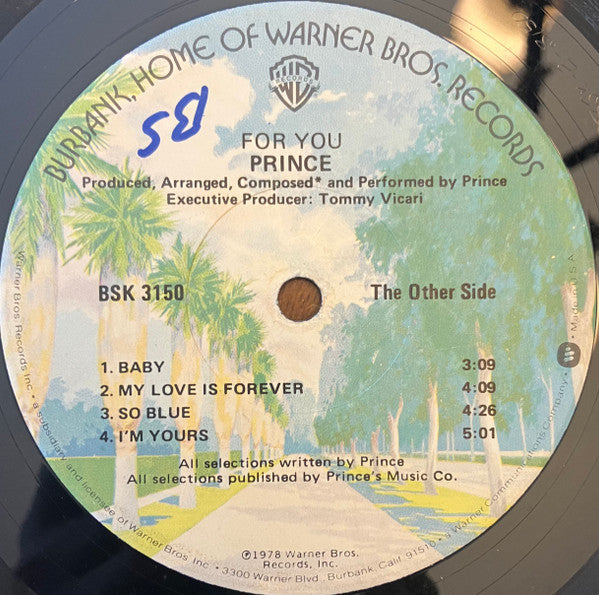Prince : For You (LP, Album, Jac)