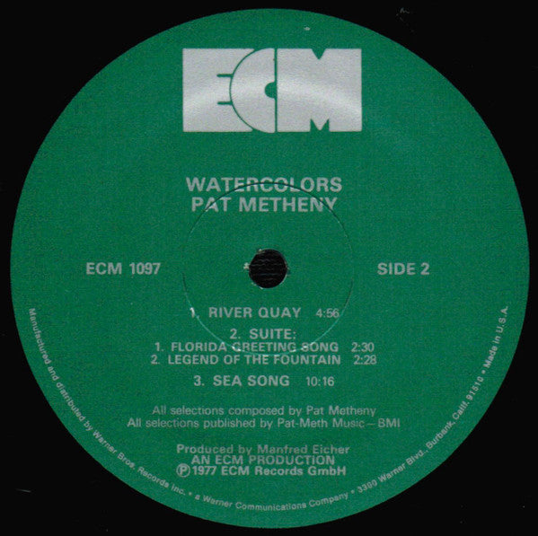 Pat Metheny : Watercolors (LP, Album, RE, Wak)